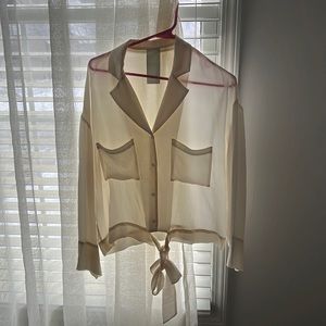 White silk blouse